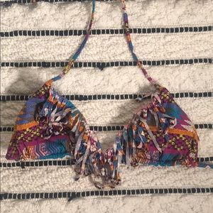 Quicksilver fringe colorful bikini top